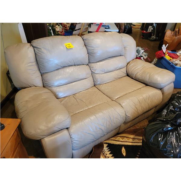 Light grey leatherette love seat