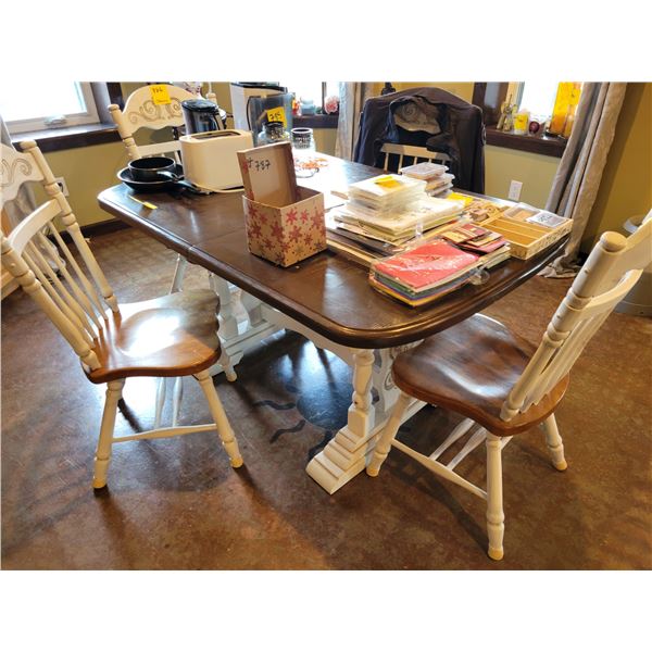 Wooden table & 4 chairs