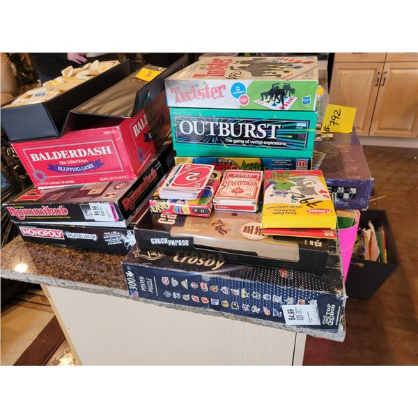 Qty of family games- Outburst, twister, balderdash, rummikub etc.