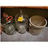 Image 1 : 2- Large glass jugs & crock