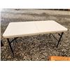 Image 2 : 738 -- COLLAPSABLE AND ADJUSTABLE TABLE AND WOODEN SIDE TABLE