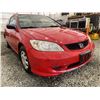 Image 8 : 34 -- 2005 HONDA CIVIC, RED, 230138 KMS, FRONT WHEEL DRIVE