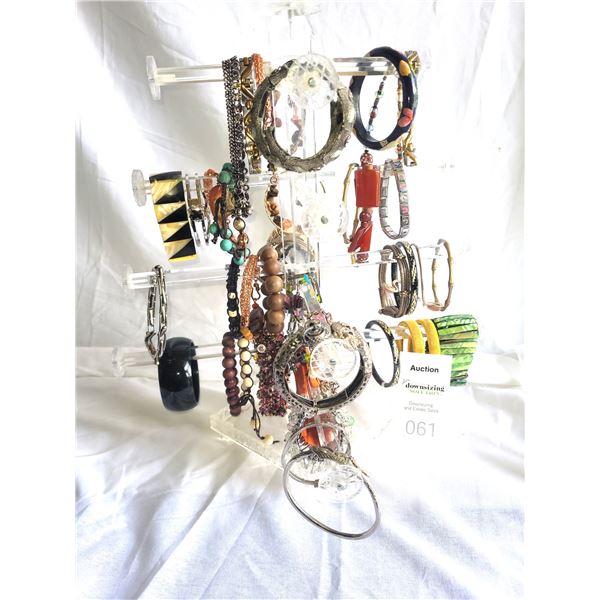 Vintage Costume Jewelry & Rack A