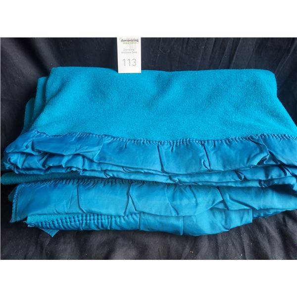 Turquoise Wool Blanket A