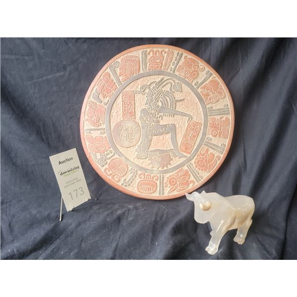 Mayan Plaque & Quartz Bull A