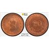 Image 1 : MEXICO: Revolutionary Issue, AE 20 centavos, Oaxaca, 1915, PCGS graded MS64 RB