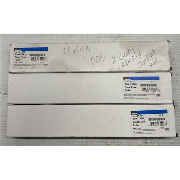 (3) Ideal Industries #34-003 Safe-T-Grip Giant Fuse Pullers
