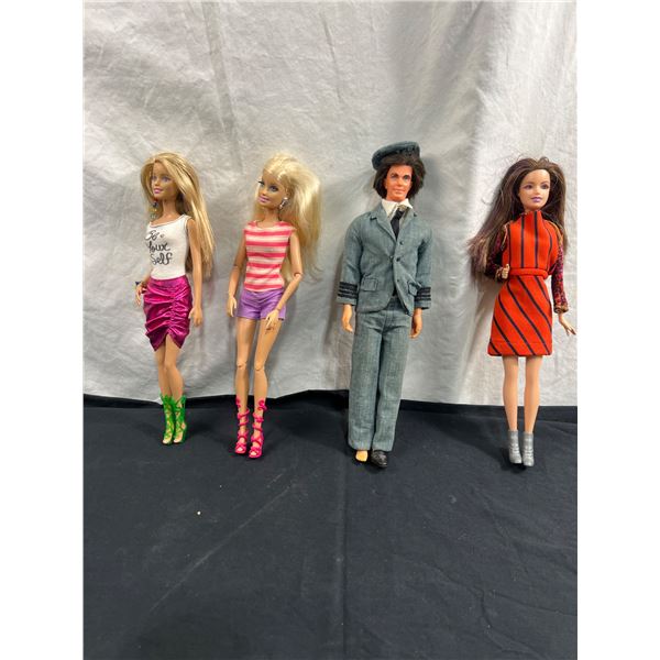 4 Assorted Barbies