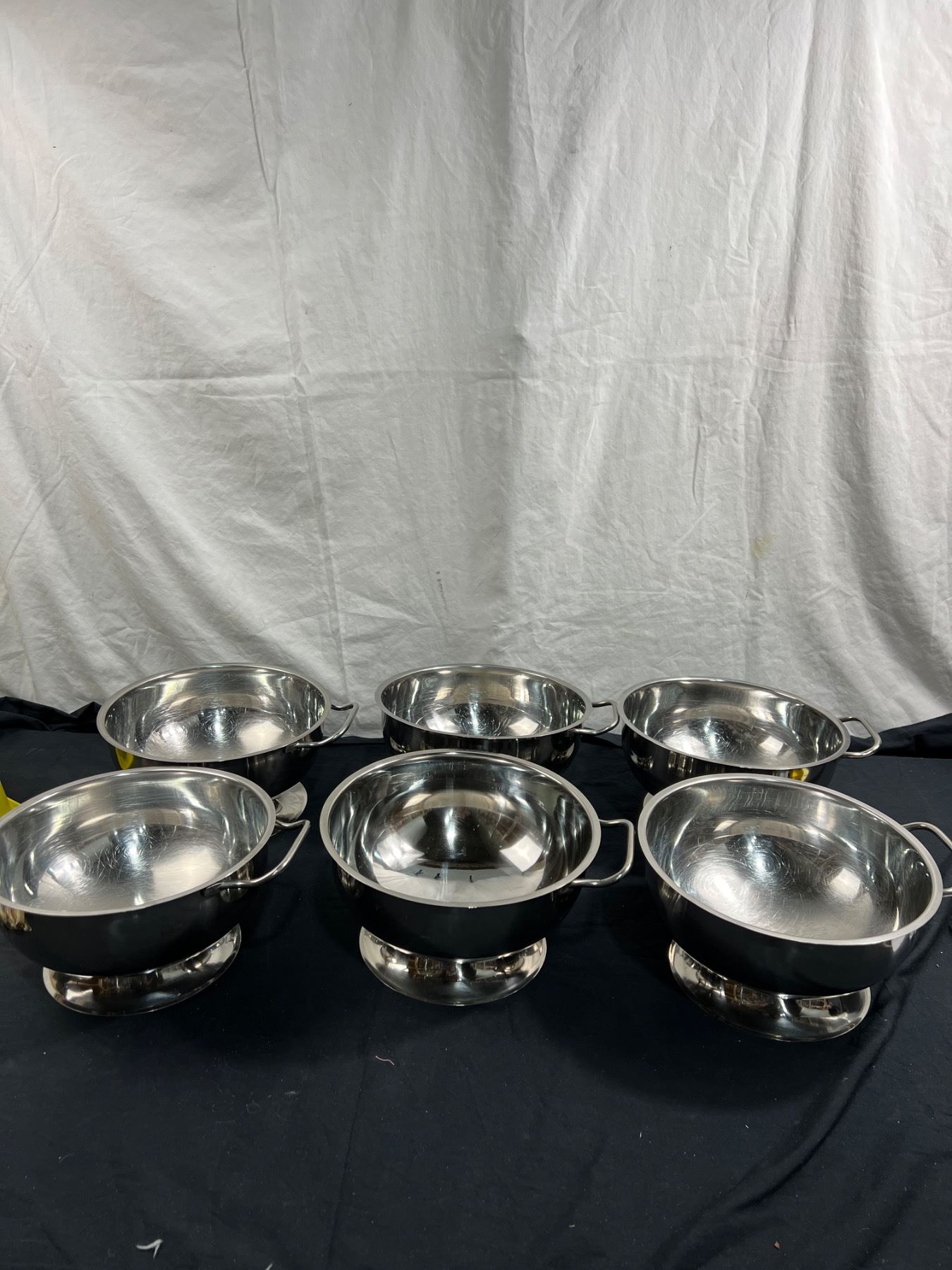 6 Stainless Steel Round Bottom Bowls With Bases - Sunrise Estate ...