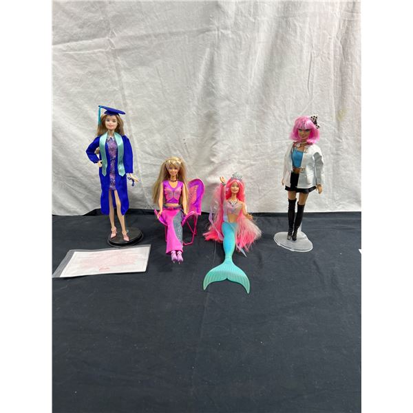 4 Assorted Barbies