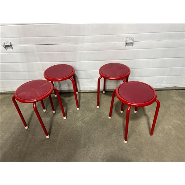 4 Red Stools