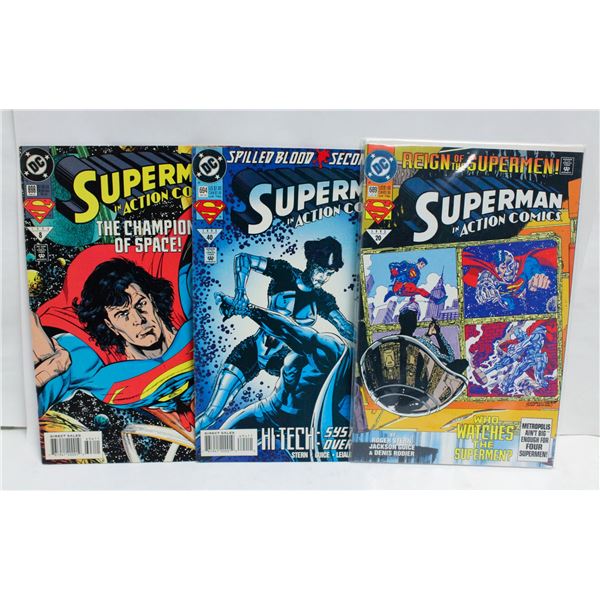 ACTION COMICS #689, #694 AND #696
