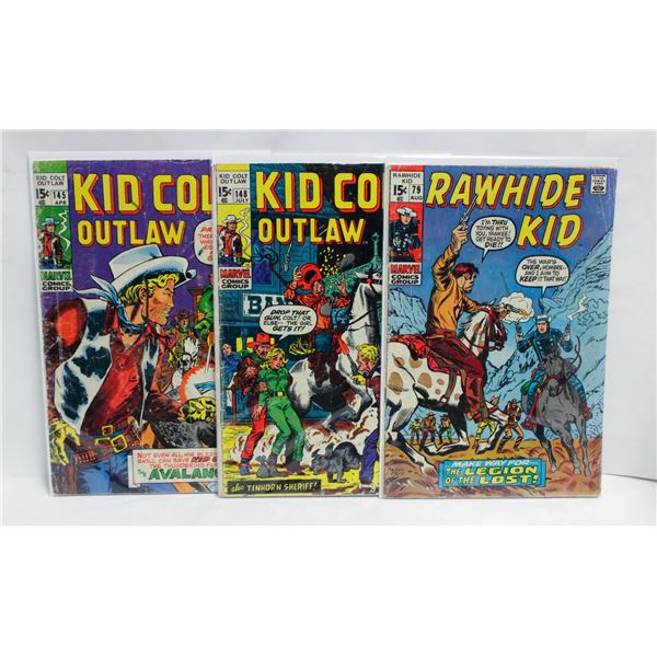 3 WESTERN MARVEL COMICS --- 15 CENT COVERS