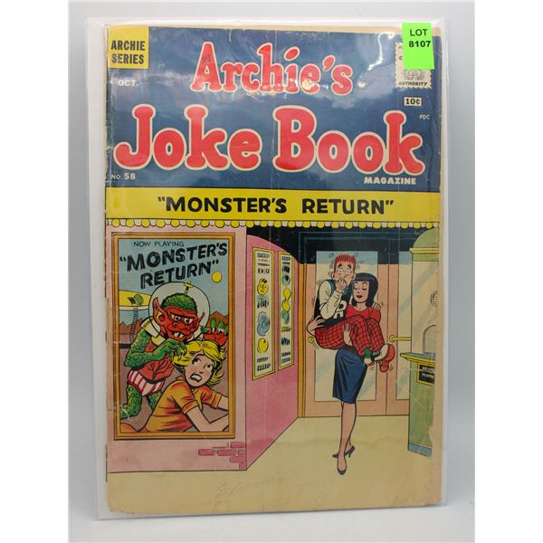 ARCHIE'S JOKE BOOK #58 --- 10 CENT COVER