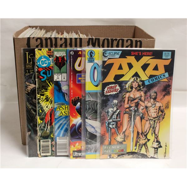 BOX WITH 100+ ASSORTED COMICS
