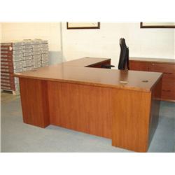 Cherry L-Shaped  Executive Desk