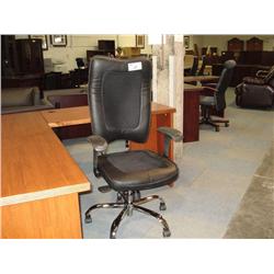 Black Leather Highback Mesh Gaslift Chair