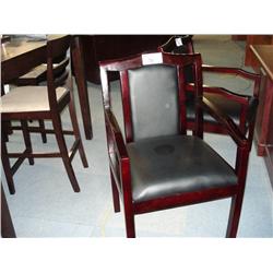 Mahogany Framed Black Leather Client Chair