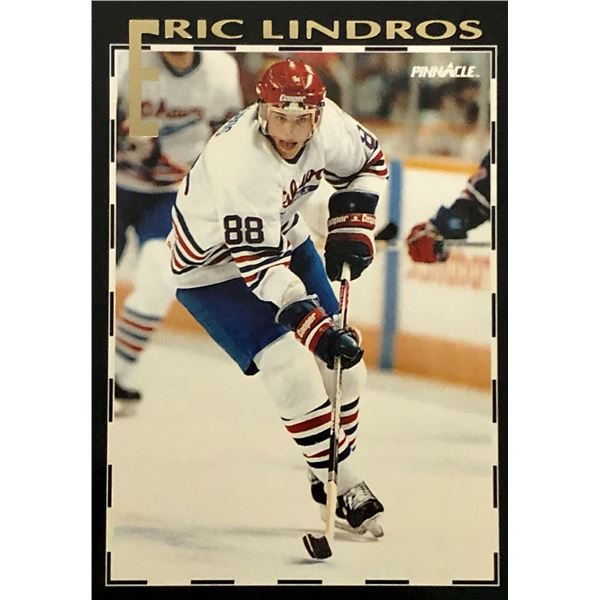 1990-91 PINNACLE ERIC LINDROS (HOF) JUNIOR CARD