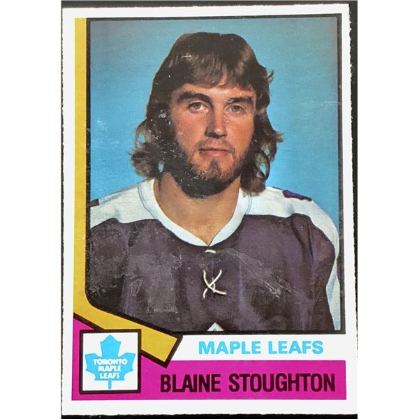 1974-75 O-PEE-CHEE BLAINE STOUGHTON ROOKIE CARD
