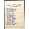 Image 2 : 1974-75 O-PEE-CHEE VANCOUVER CANUCKS