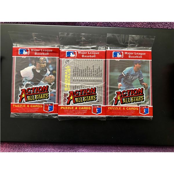 1984 DONRUSS ACTION ALL STARS GIANT CARDS -3 PACKS)