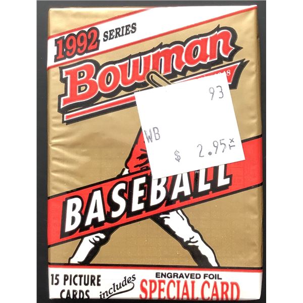 1992 BOWMAN BASEBALL CELLO PACK