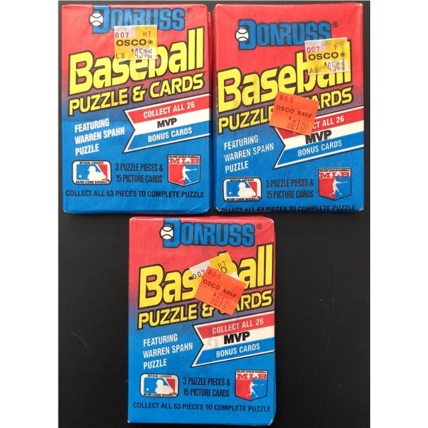 1989 DONRUSS BASEBALL WAX PACKS (3)