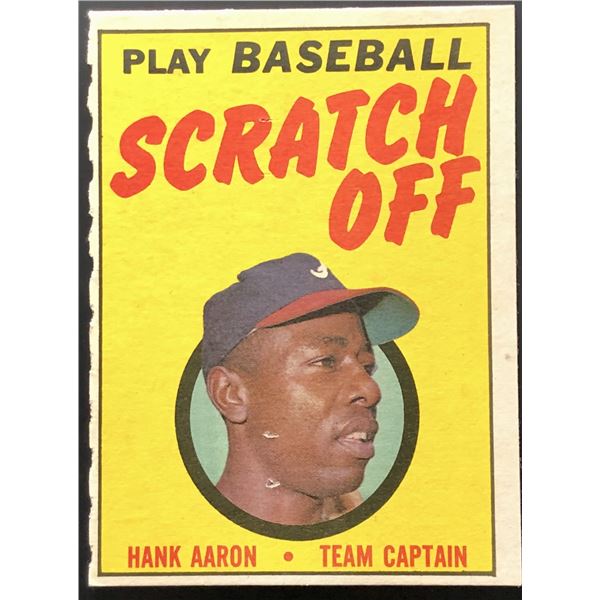 1970 TOPPS HANK AARON SCRATCH OFF GAME