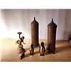 Image 2 : 305 -- BRASS CANDLE STANDS, CHERUB BRASS STATUE, BRASS PLATES AND MORE