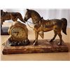 Image 2 : 314 -- PAIR OF VINTAGE BRASS HORSE CLOCKS NEW HAVEN AND UNITED