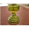 Image 2 : 325 -- GREEN DEPRESSION GLASS OIL LAMP WITH CHIMNEY