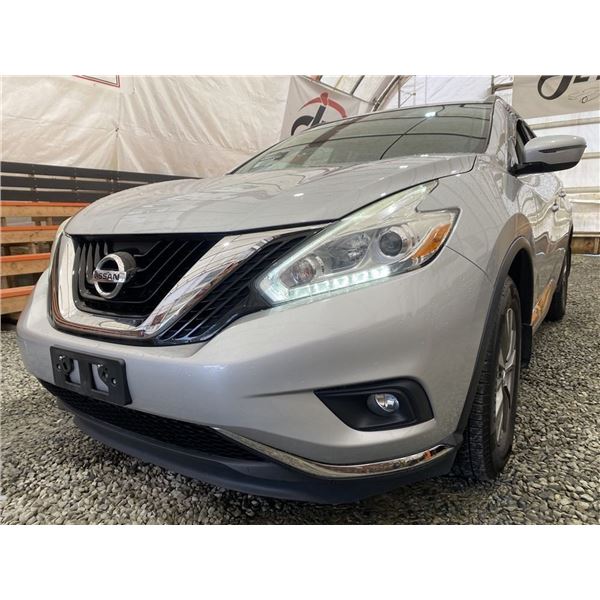0D -- 2016 NISSAN MURANO, SILVER, 103506 KMS, ALL WHEEL DRIVE