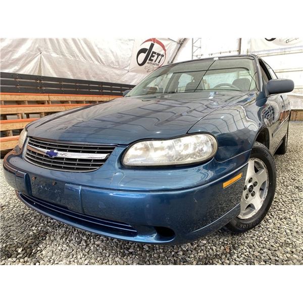 3 -- 2003 CHEVY MALIBU, GREEN, 90346 KMS, FRONT WHEEL DRIVE "NO RESERVE!"