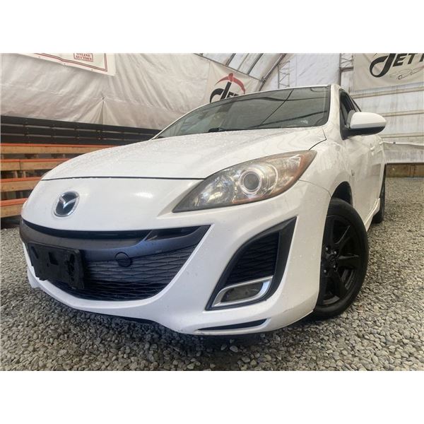 10 -- 2010 MAZDA 3, WHITE, 204517 KMS, FRONT WHEEL DRIVE