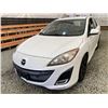 Image 3 : 10 -- 2010 MAZDA 3, WHITE, 204517 KMS, FRONT WHEEL DRIVE
