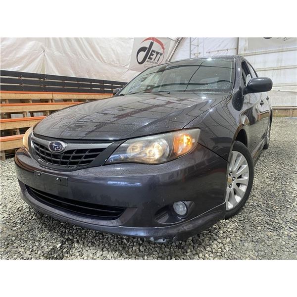 29 -- 2008 SUBARU IMPREZA, BLACK, 250573 KMS, ALL WHEEL DRIVE