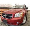 Image 1 : 5 -- 2007 DODGE CALIBER, RED, 181410 KMS, FRONT WHEEL DRIVE "NO RESERVE!"
