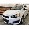Image 2 : 9 -- 2014 CHEVY SONIC, WHITE, 267593 KMS "NO RESERVE!"
