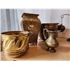 Image 3 : 400 -- BRASS VASE, ENGRAVED BRASS DISH, CANDLE HOLDER AND MORE BRASS DECOR