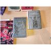 Image 2 : 406 -- LARGE LOT OF VINTAGE BOOKS, CHRISTMAS BOOKS, MARBLE AND CERAMIC PELICAN BOOKEND, PEWTER PLATE