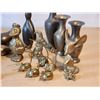 Image 2 : 413 -- BRONZE CAT SCULPTURE, BRONZE MICE, VASES, PAIR OF PHEASANTS, SWAN PLANTERS AND MORE