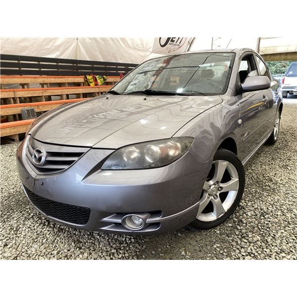 31 -- 2004 MAZDA 3, GRAY, 233162 KMS, FRONT WHEEL DRIVE 'NO RESERVE!"