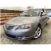 Image 1 : 31 -- 2004 MAZDA 3, GRAY, 233162 KMS, FRONT WHEEL DRIVE 'NO RESERVE!"