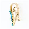 Image 7 : Vintage 14k Rose Gold Natural Blue Turquoise Double Ribbon Swirl Brooch Pin