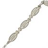 Image 8 : Antique Art Deco 14K Gold Camphor Glass Diamond Filigree Link Pendant Necklace