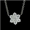 Image 6 : New 14K White Gold 1.05 ctw G VS1 Diamond Petite Flower Cluster Pendant Necklace