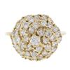 Image 4 : Solid 14k Yellow Gold 1.55 ctw Round Diamond Top High Swirl Domed Cocktail Ring