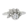 Image 4 : Vintage Solid 14k White Gold 0.45 ctw Round Solitaire Diamond w/ Flame Ring