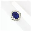 Image 3 : Antique Art Deco 14k Gold Custom Marquise Cut Bezel Set Amethyst Solitaire Ring